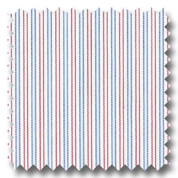 Weekend Bargains Just for You Blue and Red Stripe 200 2Ply Broadcloth - Custom Dress Shirt Weekend Bargains Just for You Blue and Red Stripe 200 2Ply Broadcloth - Custom Dress Shirt