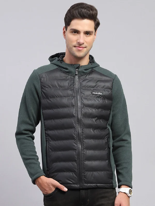 Weekend Savings Extravaganza Men Green Solid Hooded Full Sleeve Jacket