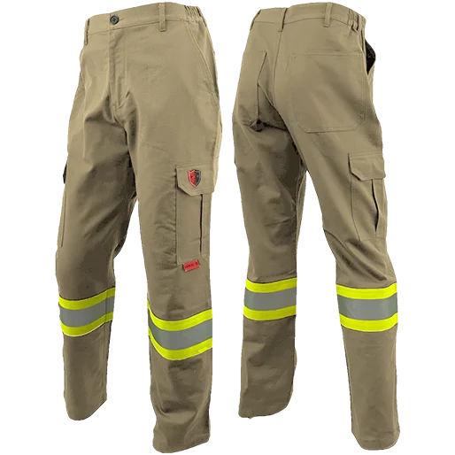 Final Sale Atlas AR/FR Khaki Cargo Pants W/ 4" Striping 4054KK