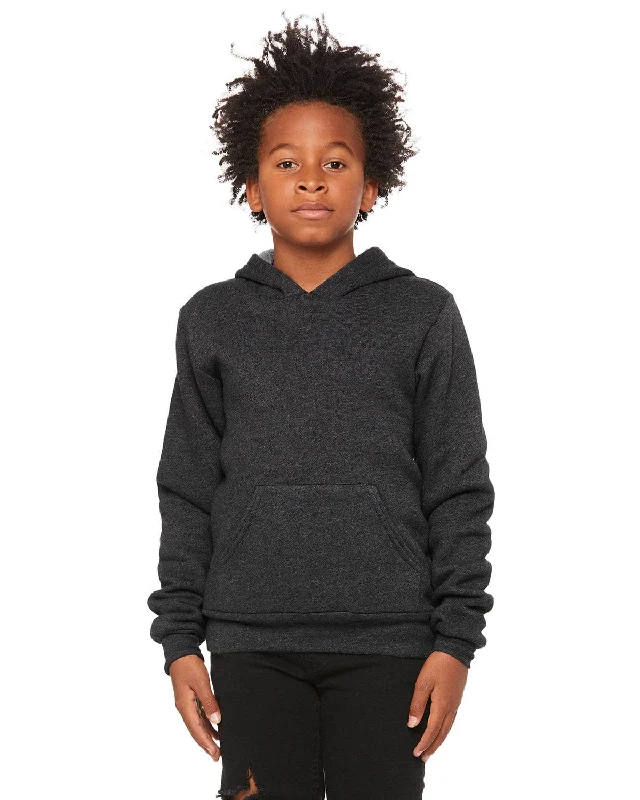 The Best Prices Bella+Canvas Youth Sponge Fleece Pullover Hooded Sweatshirt | Dark Gry Heather