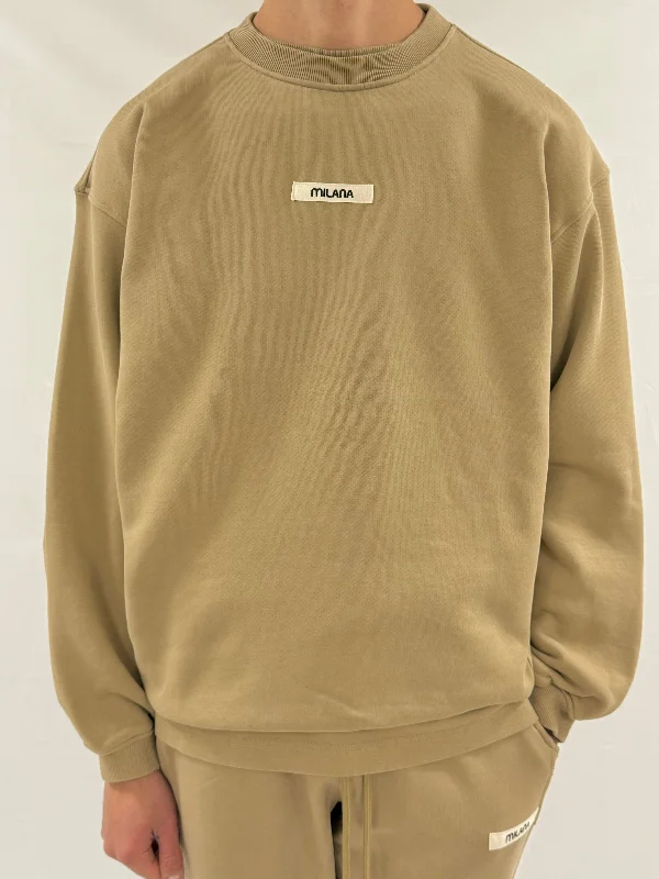 Weekend Deals to Make You Happy Khaki Brown Core Heavyweight Sweatshirt.