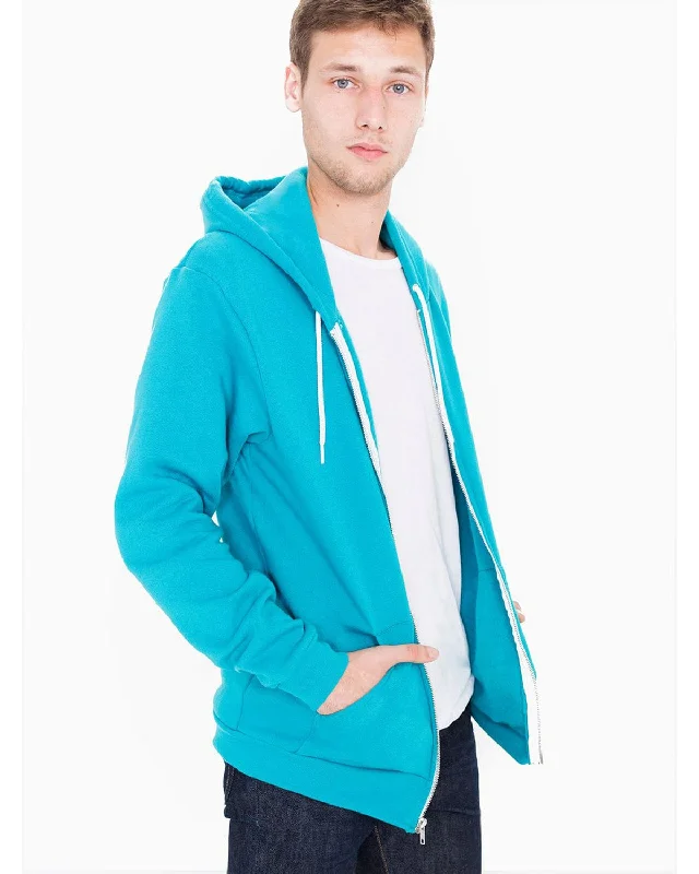 Can't Resist American Apparel Unisex Flex Fleece Zip Hoodie | Neon Hthr Blue