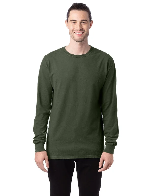 Mega Deal ComfortWash by Hanes Unisex 100% Ringspun Cotton Long Sleeve T-Shirt | Moss Mega Deal ComfortWash by Hanes Unisex 100% Ringspun Cotton Long Sleeve T-Shirt | Moss