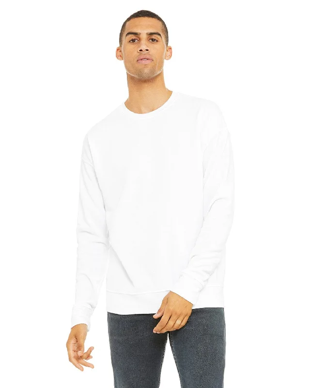 Stock Up and Save Bella+Canvas Unisex Drop Shoulder Fleece Crewneck Sweatshirt | White Stock Up and Save Bella+Canvas Unisex Drop Shoulder Fleece Crewneck Sweatshirt | White