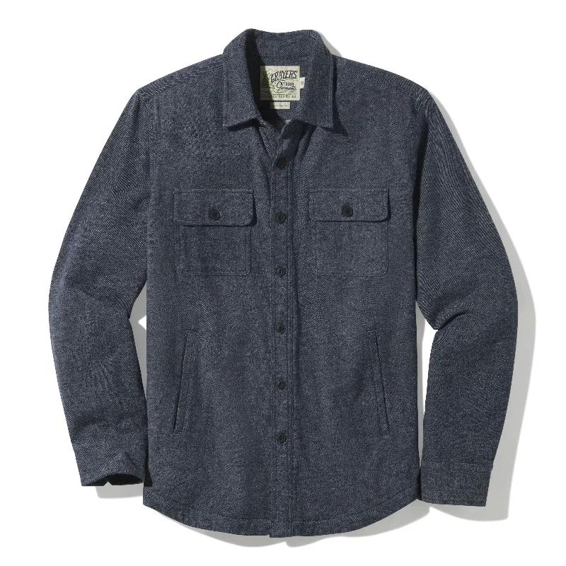 Weekend Deals to Make You Smile Flannel Twill Shirt Jacket - Sky Captain