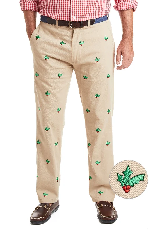 Price Slash Harbor Pant Stretch Twill Khaki with Hollyberry