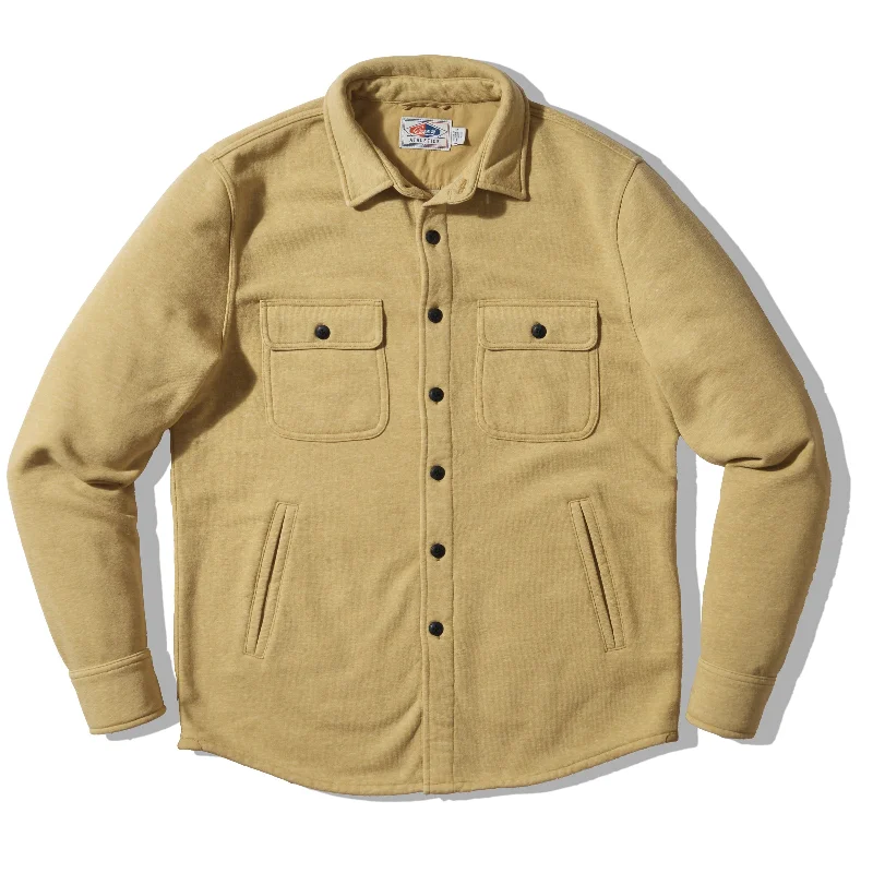 Unwind with Weekend Discounts Nolan Marled Fleece CPO Shirt Jacket - Grass Yellow