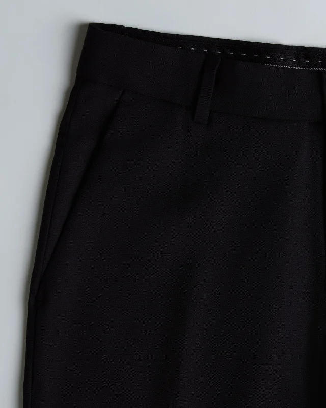 Discount Mania Exquisite Blended Wool Dress Pants - Black