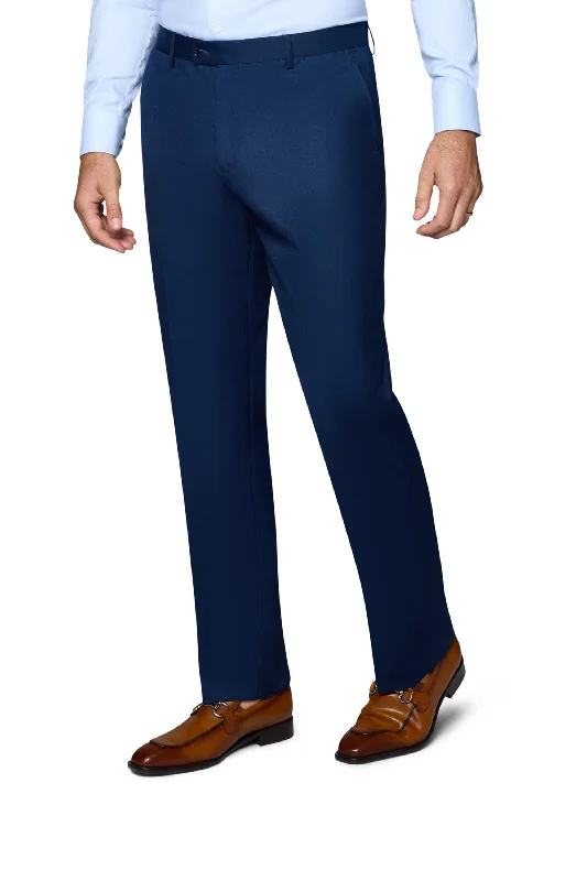 Clearance Sale Berragamo Solid Modern Fit Pants - New Blue