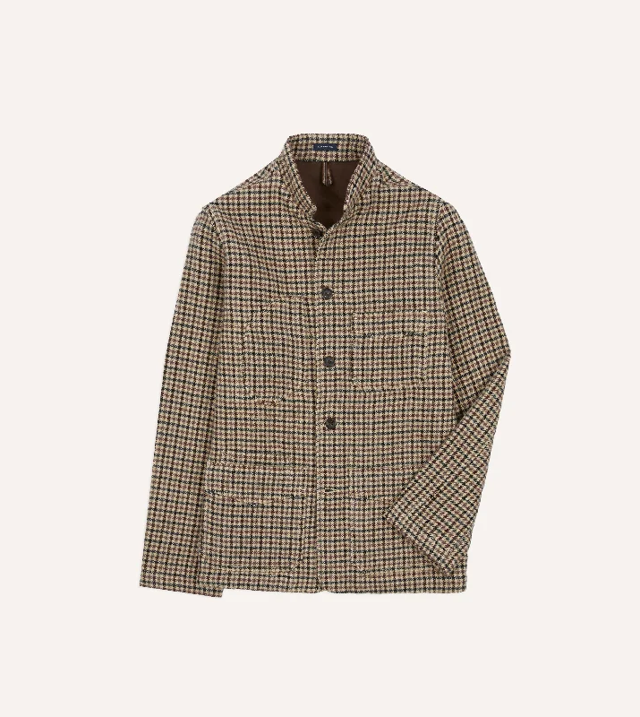 Weekend Discounts to Grab Shepherd Check Tweed Five-Pocket Artist Chore Jacket