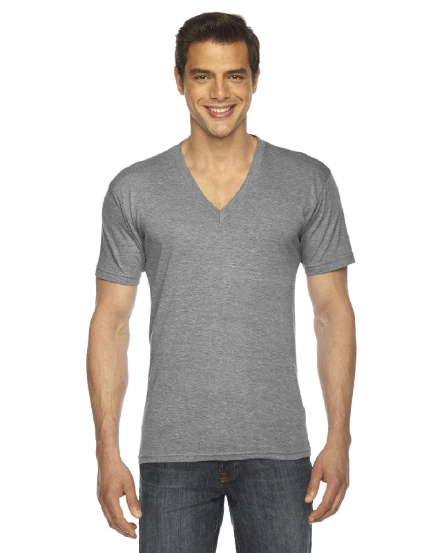 YEAR-End Clearance American Apparel Unisex Triblend Short Sleeve V-Neck | Athletic Grey