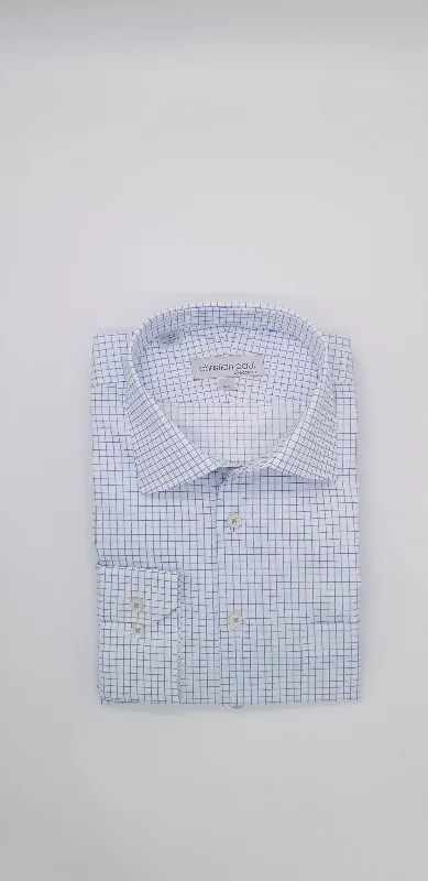 Price Meltdown Classic Fit Check Dress Shirt Blue S436