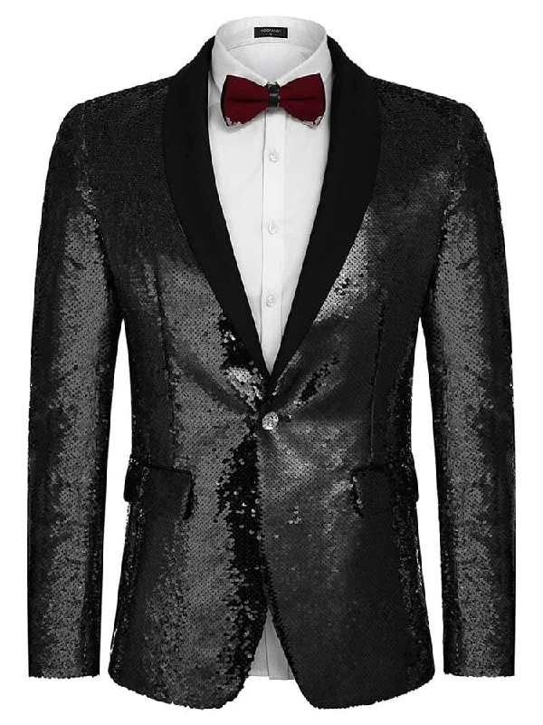 Super Savings Shiny Sequin Blazer Tuxedo Suit (US Only)
