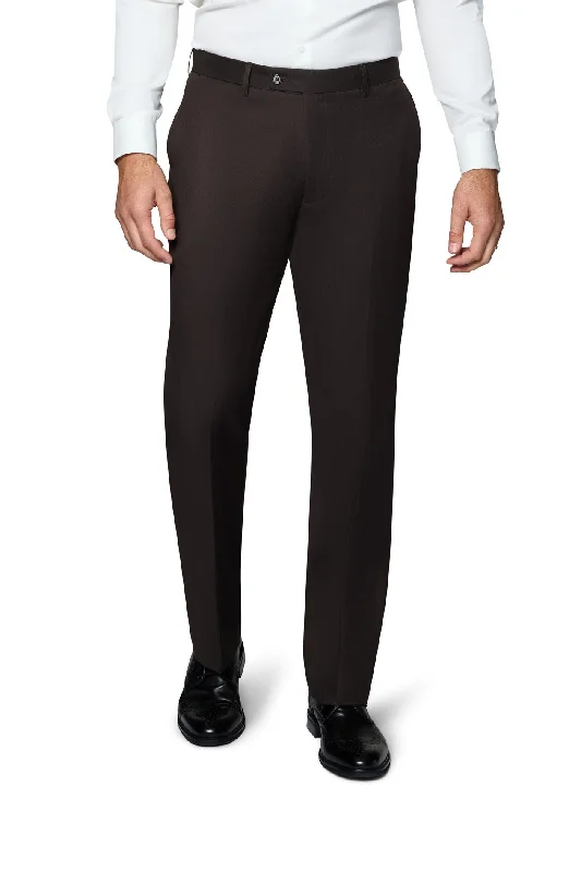 The Best Deal Berragamo Solid Modern Fit Pants - Brown