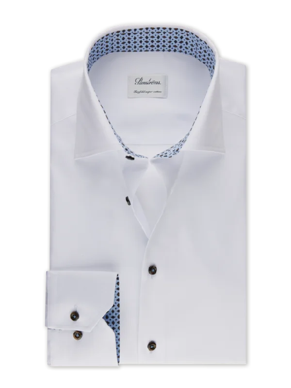 Weekend Special Fitted Body White Contrast Twill Shirt 684771 0547 000