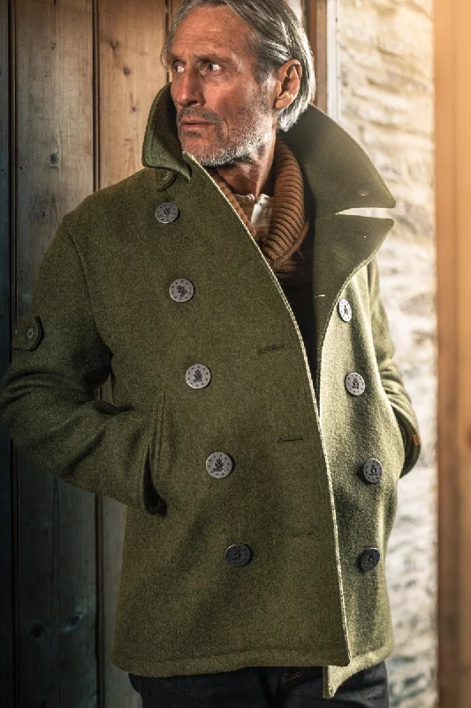 Deal Mania &SONS Boardwalk Peacoat Army Green