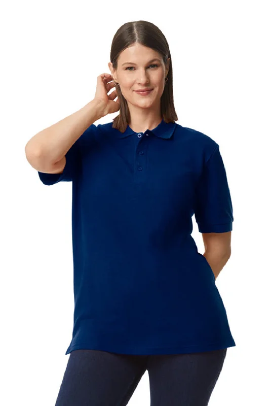 Crazy Deals Gildan Mens Double Pique Short Sleeve Polo Shirt - Navy Blue