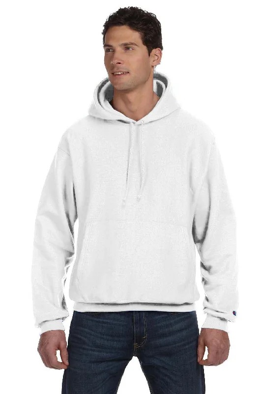 Early Access Champion Mens Shrink Resistant Hooded Sweatshirt Hoodie w/ Pouch Pocket - White Early Access Champion Mens Shrink Resistant Hooded Sweatshirt Hoodie w/ Pouch Pocket - White