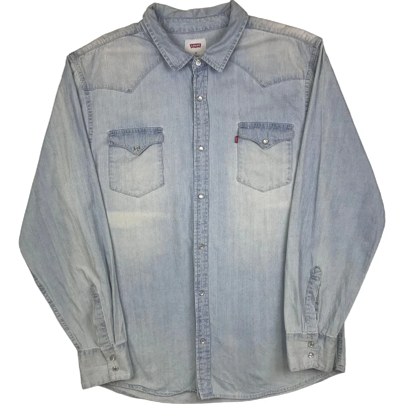 Get It Before It’s Gone Levi's 90's Light Wash Denim Shirt Blue