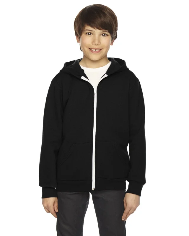 One-Day Only American Apparel Youth Flex Fleece Zip Hoodie | Black