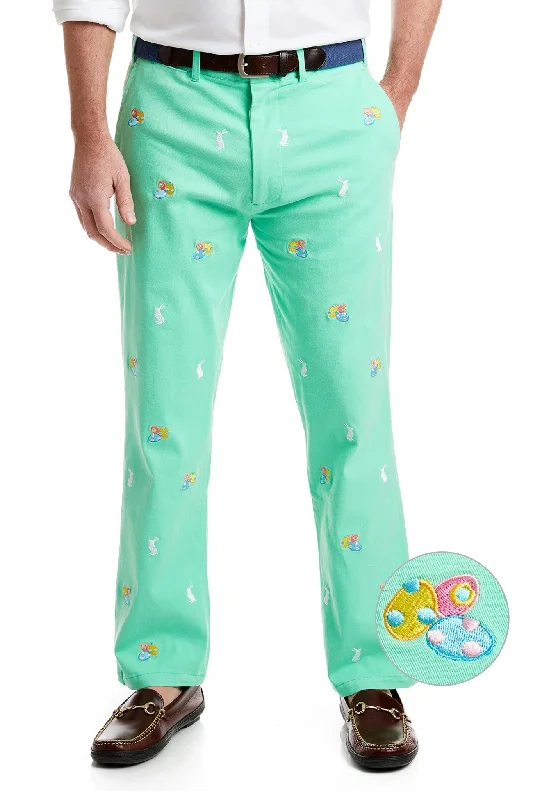 Today’s Deal Harbor Pant Stretch Twill Spring Green with Easter Eggs & Bunny