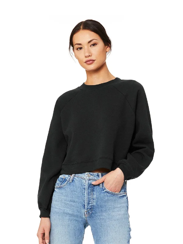 Final Clearance Bella+Canvas Ladie's Raglan Pullover Fleece Crewneck Sweatshirt