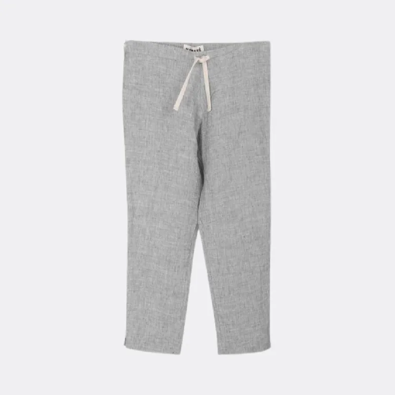 Weekend Discounts to Delight Linen Drawstring Trousers (Grey Marl)