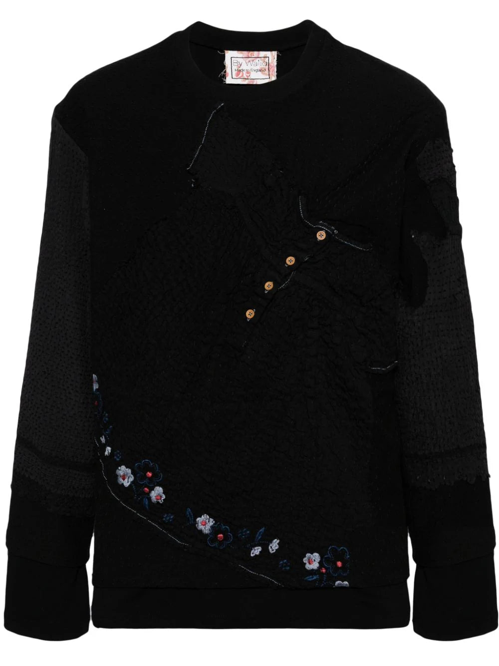 Weekend Shopping Made Better Embroidered Patchwork Sweatshirt