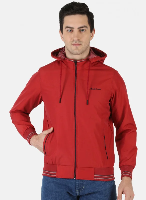 Overstock Men Red Solid Jacket
