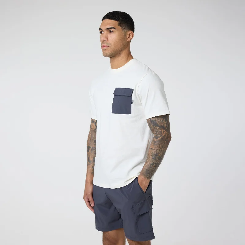Savings Event Tech Pocket T-Shirt & Cargo Short Set | Off White/Charcoal