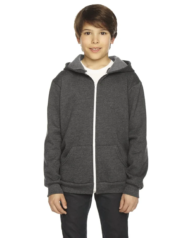 Online Deal American Apparel Youth Flex Fleece Zip Hoodie | Dk Heather Grey