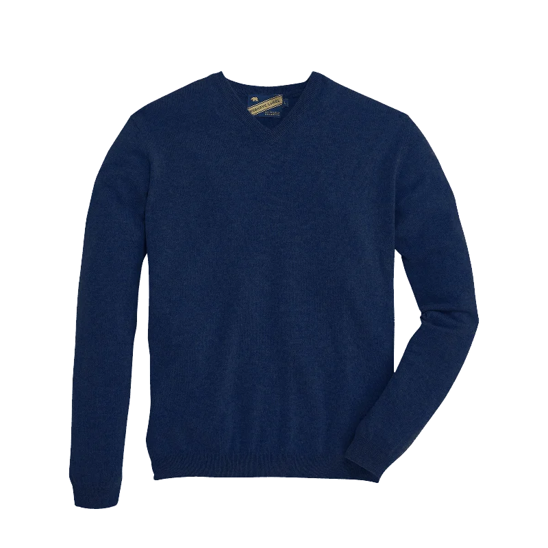 YEAR-End Sale James V-Neck Cashmere Sweater - Collegiate Blue
