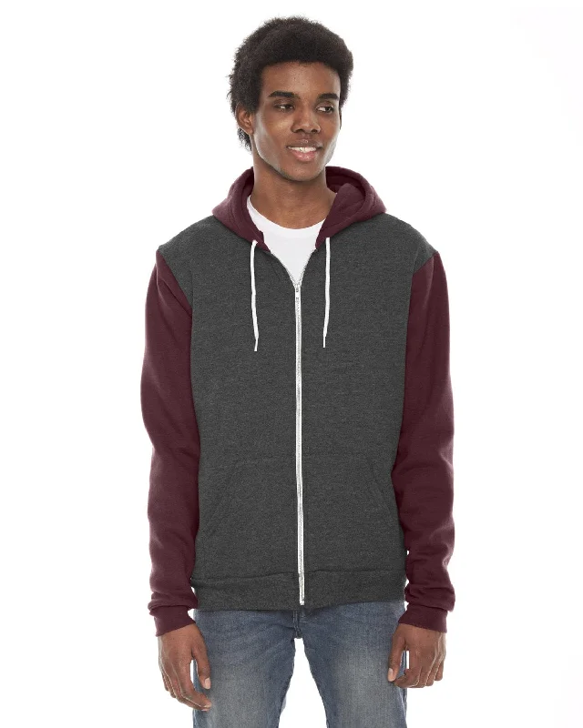 Cash Savings American Apparel Unisex Flex Fleece Zip Hoodie | Dk Hth Gry/ Trff