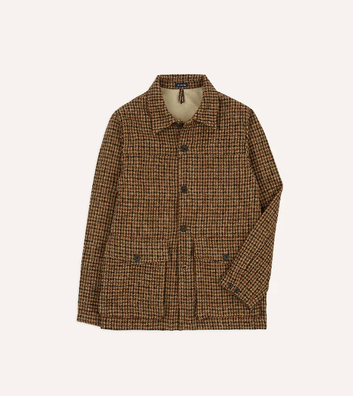 Weekend Specials to Savor Houndstooth Check Harris Tweed Donkey Jacket