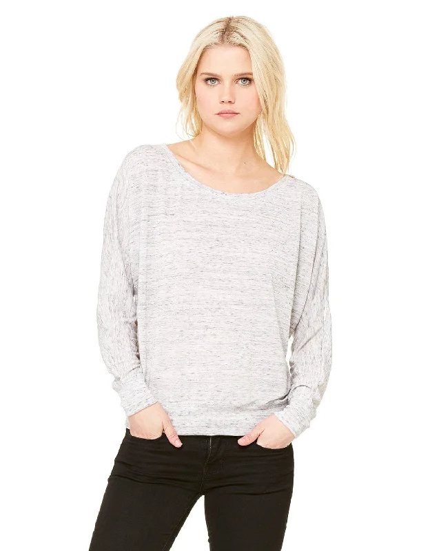 Amazing Deals Bella+Canvas Ladies Long Sleeve Off The Shoulder Top | White Marble