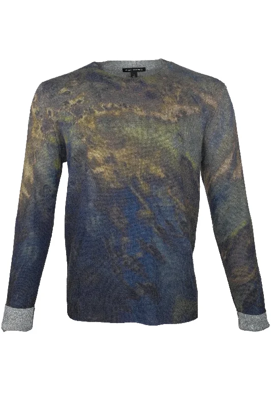 Weekend Deal Autumn Cashmere Pullover Sweater Yellow-Blue