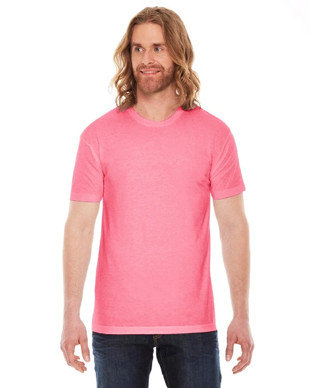 Stock Up American Apparel Unisex Poly-Cotton Short Sleeve Crewneck | Neon Hthr Pink