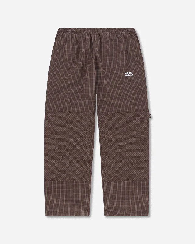 Weekend Specials to Indulge In Men's Mini Check Double Knee Pants Brown