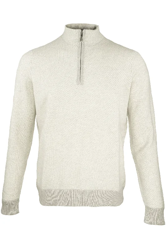 Daily Deals Raffi "The Kaden" 1/4 Zip Mock-neck Sweater Cloud