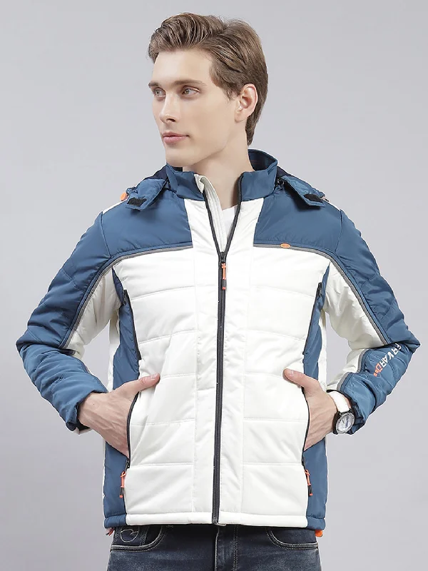Deal Explosion Men Blue Solid Hooded Full Sleeve Jackets