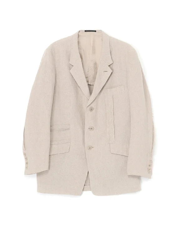 Weekend Savings Bonanza 40 LINEN TRIPLE STITCH JACKET WITH DECORATIVE CLOTH