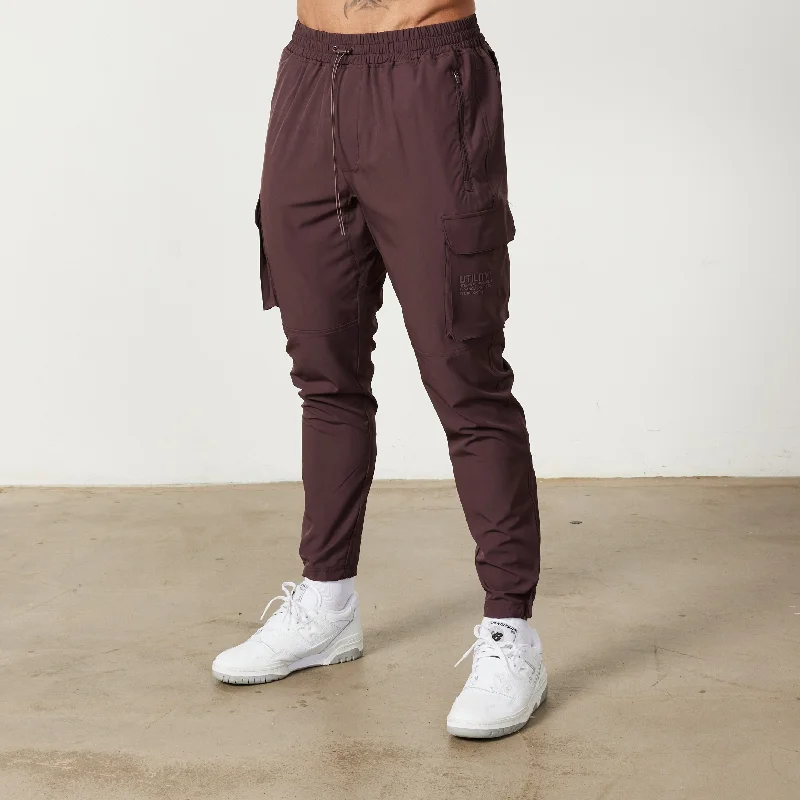 Can't Miss Vanquish Utility Plum Tapered Cargo Pants