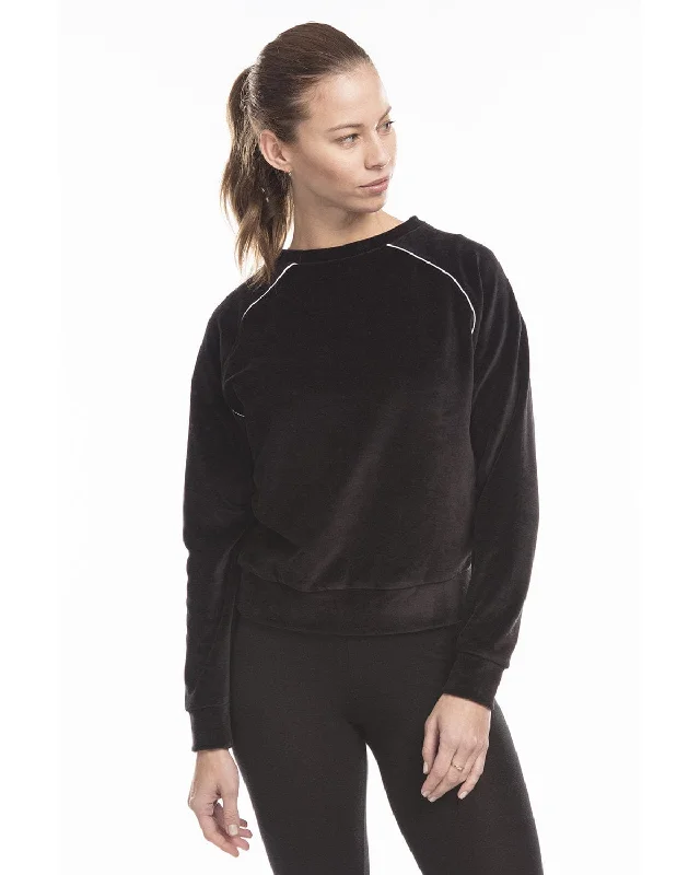 Weekend Discounts You Deserve US Blanks Ladies Velour Long Sleeve Crop T-Shirt | Black Weekend Discounts You Deserve US Blanks Ladies Velour Long Sleeve Crop T-Shirt | Black