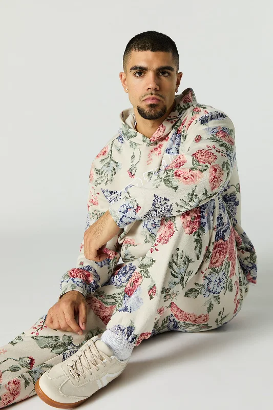 Exclusive Savings Floral Print Fleece Hoodie