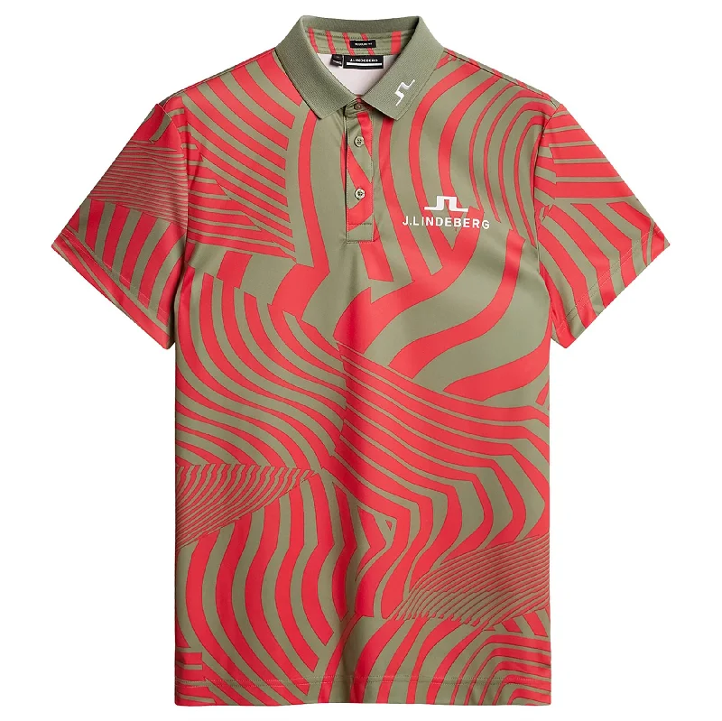 Super Bargain KV Regular Fit TX Jersey Dazzle Wave Print Tour Polo Bittersweet - SU24 Super Bargain KV Regular Fit TX Jersey Dazzle Wave Print Tour Polo Bittersweet - SU24