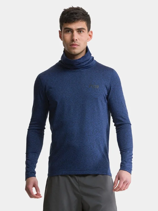 Limited Edition Warm-Up Thermal Long Sleeve Funnel Neck Top For Men With Brushed Inner Fabric, Thumbholes & Reflective Strips Limited Edition Warm-Up Thermal Long Sleeve Funnel Neck Top For Men With Brushed Inner Fabric, Thumbholes & Reflective Strips