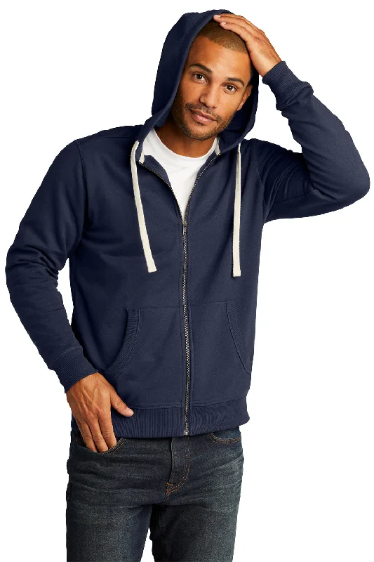Weekend Price Cuts Galore District Mens Re-Fleece Full Zip Hooded Sweatshirt Hoodie w/ Pockets - True Navy Blue Weekend Price Cuts Galore District Mens Re-Fleece Full Zip Hooded Sweatshirt Hoodie w/ Pockets - True Navy Blue