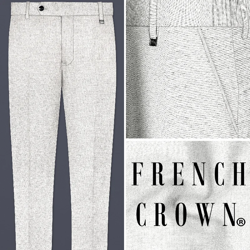 Hurry In Mercury Gray Solid Wool Blend Stretchable Waistband Pant
