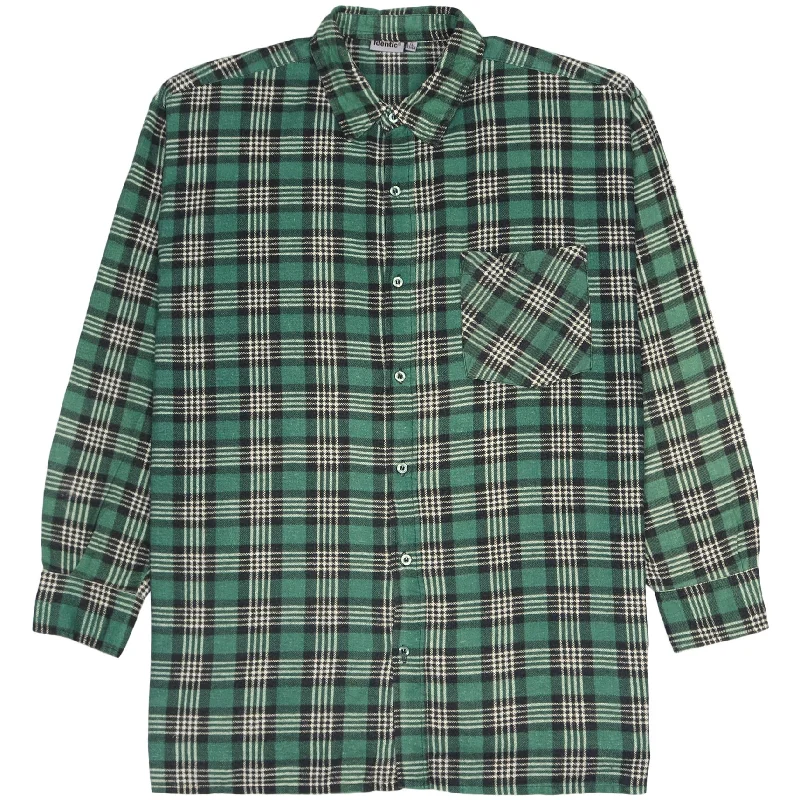 Time-Sensitive Identic Checkered Flannel Shirt Green Black Cream