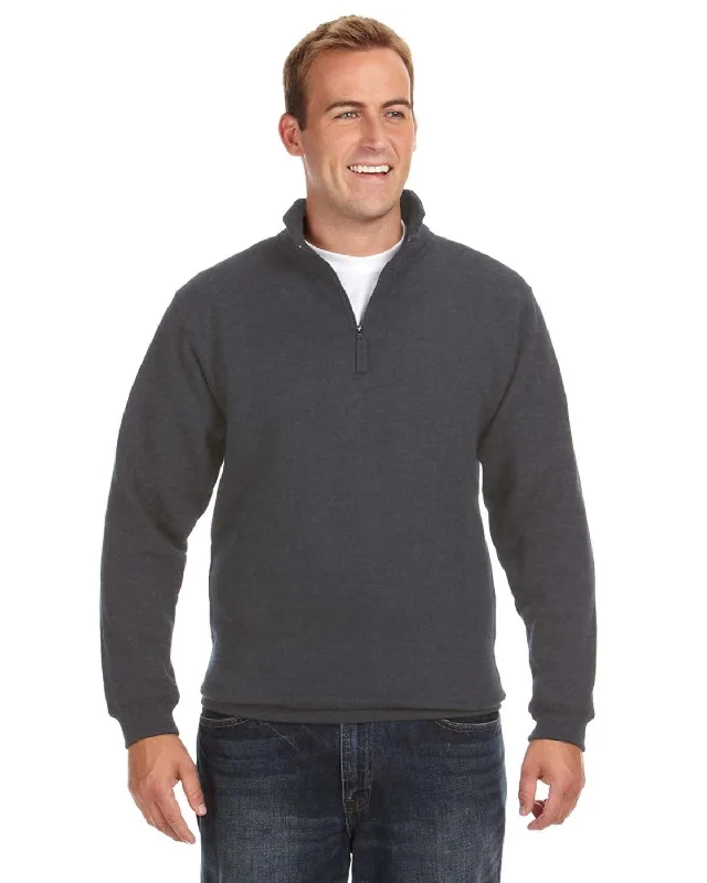 Limited Time Offer J America Heavyweight Fleece Quarter-Zip | Charcoal Heather